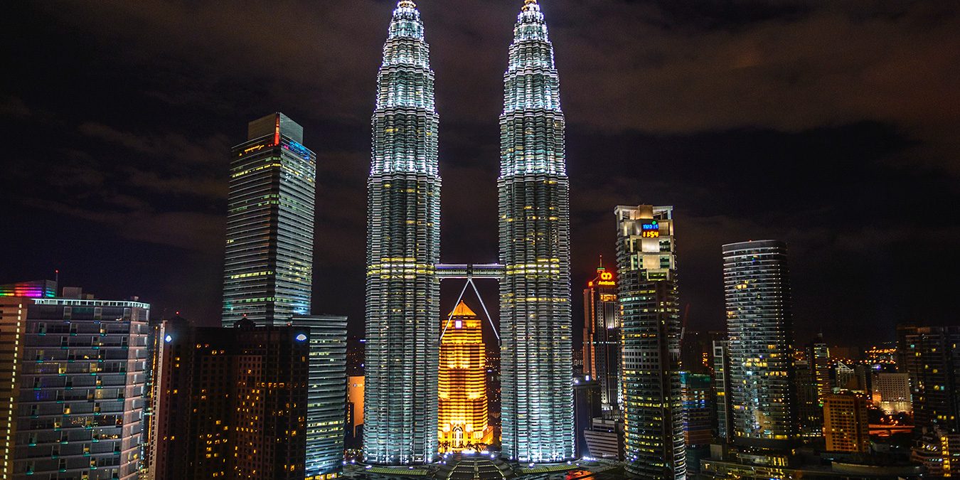 Kuala Lumpur Twin Towers by night Kuala Lumpur Twin Towers