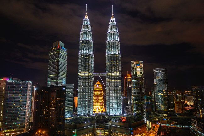 Kuala Lumpur Twin Towers by night Kuala Lumpur Twin Towers
