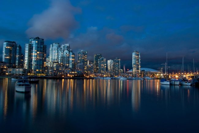 Vue de Vancouver la nuit